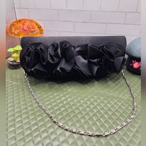 Black Floral Clutch Purse